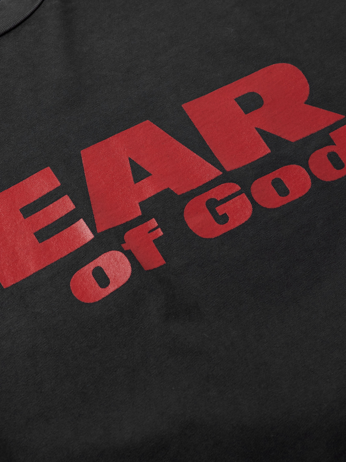 Fear Of God Fear Is Gone Oversized Logo-print Cotton-jersey T-shirt In Black