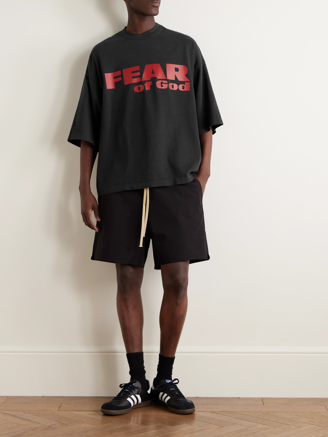 Fear Of God Fear Is Gone Oversized Logo-print Cotton-jersey T-shirt In Black