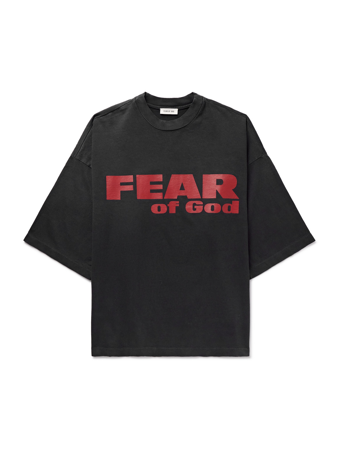 Fear Of God Fear Is Gone Oversized Logo-print Cotton-jersey T-shirt In Black