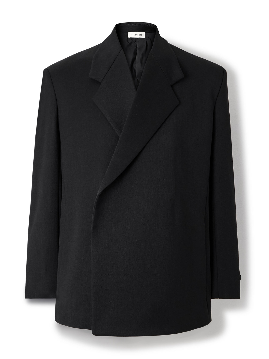Fear Of God Double-breasted Virgin Suit Jacket In Black
