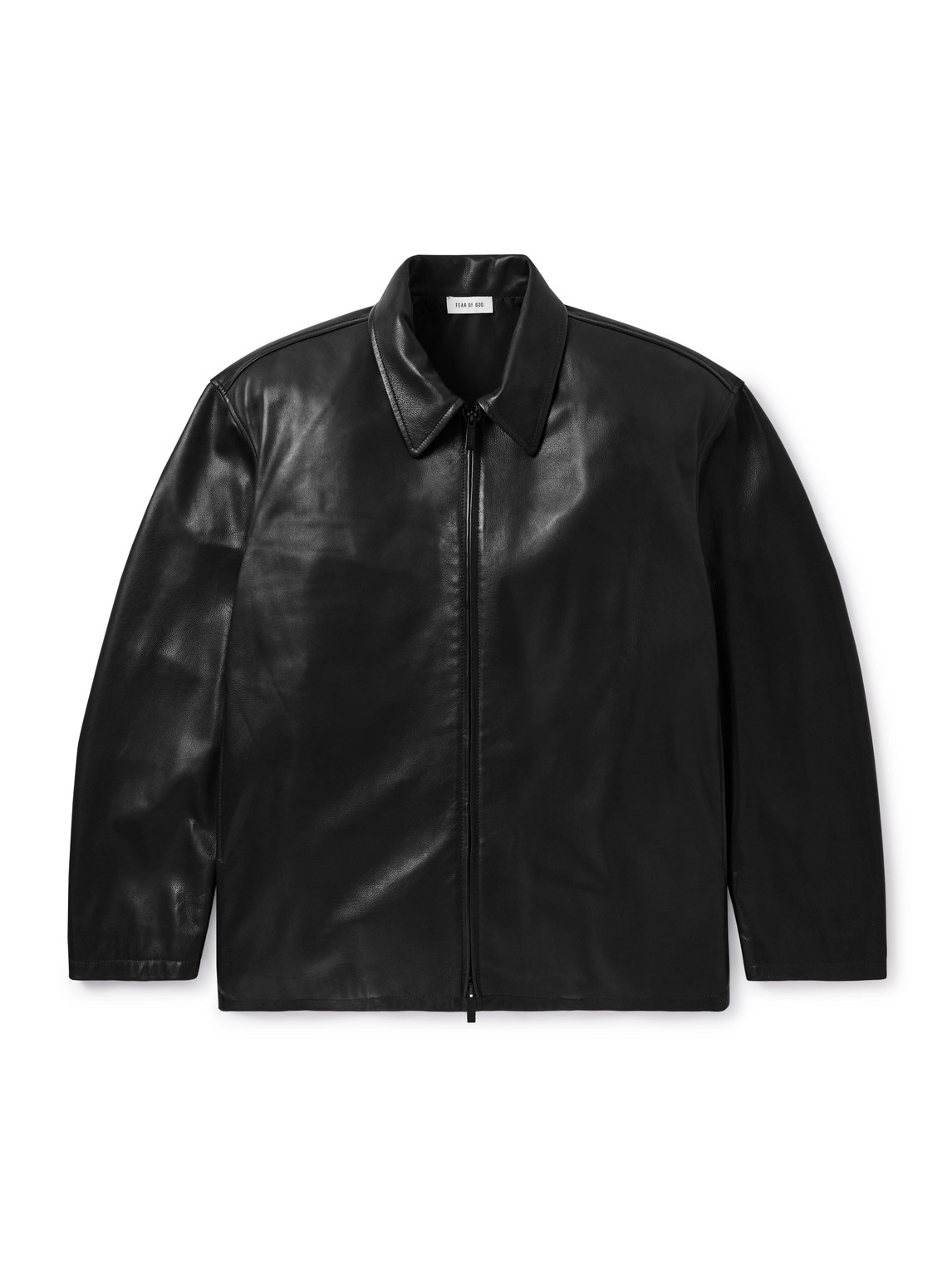 Fear Of God Rider Oversized Leather Jacket In Black