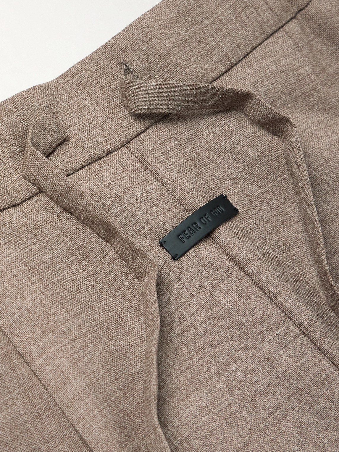 Fear Of God Classic Straight-leg Pleated Wool Drawstring Trousers In Brown
