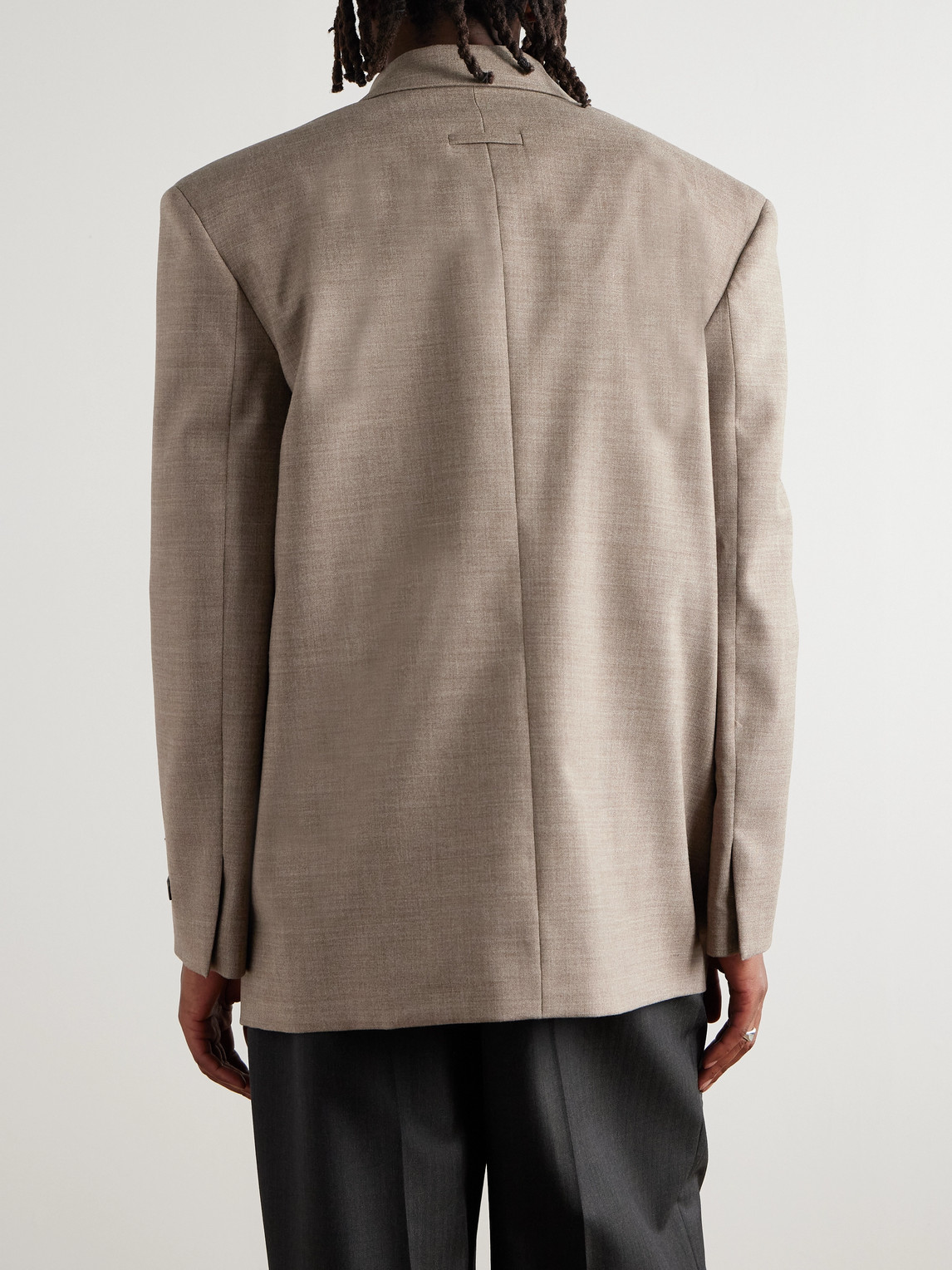Fear Of God Mens Dune Pearl Notch-lapel Single-breasted Wool Blazer In Gray