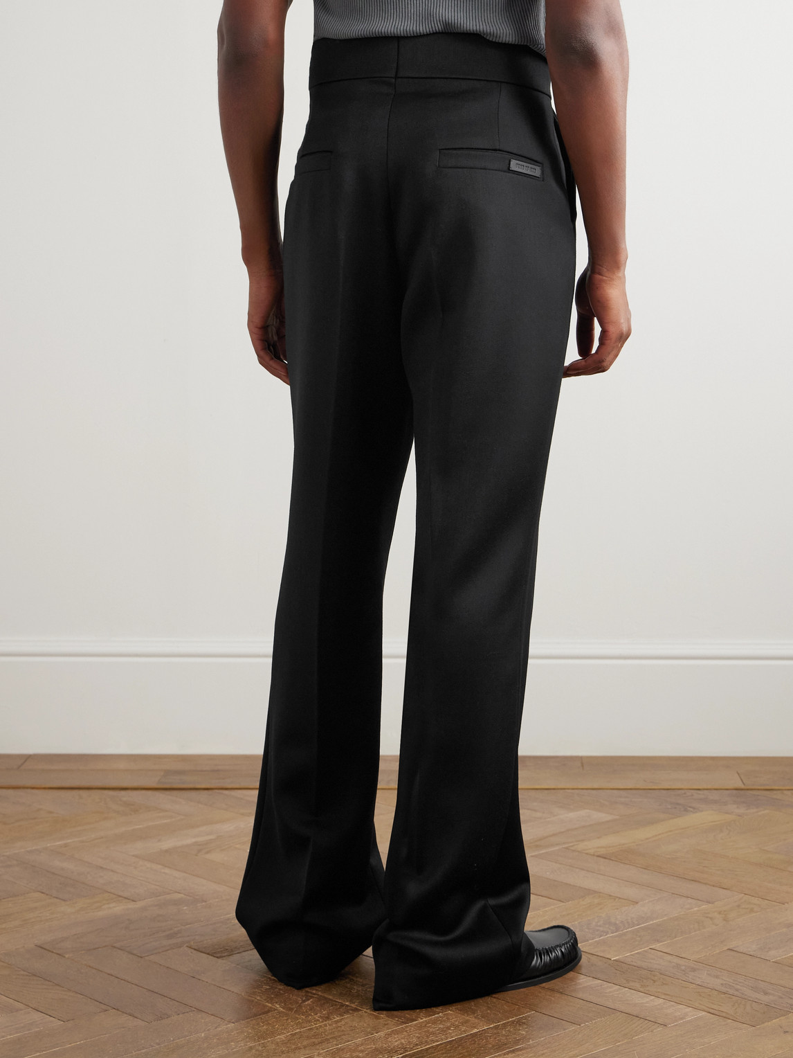 Fear Of God Straight-leg Pleated Wool Trousers In Black