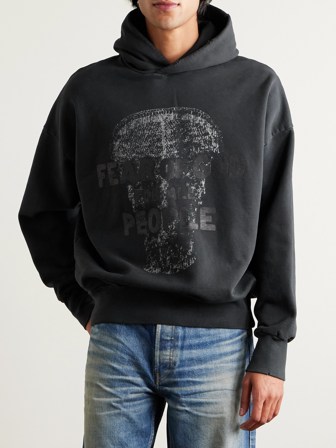 Fear Of God Les Panteres Printed Cotton-jersey Hoodie In Black