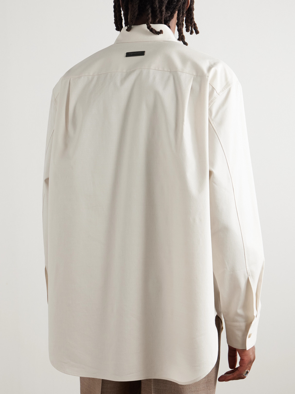 Fear Of God Oversized Button-down Collar Cotton-poplin Shirt In White