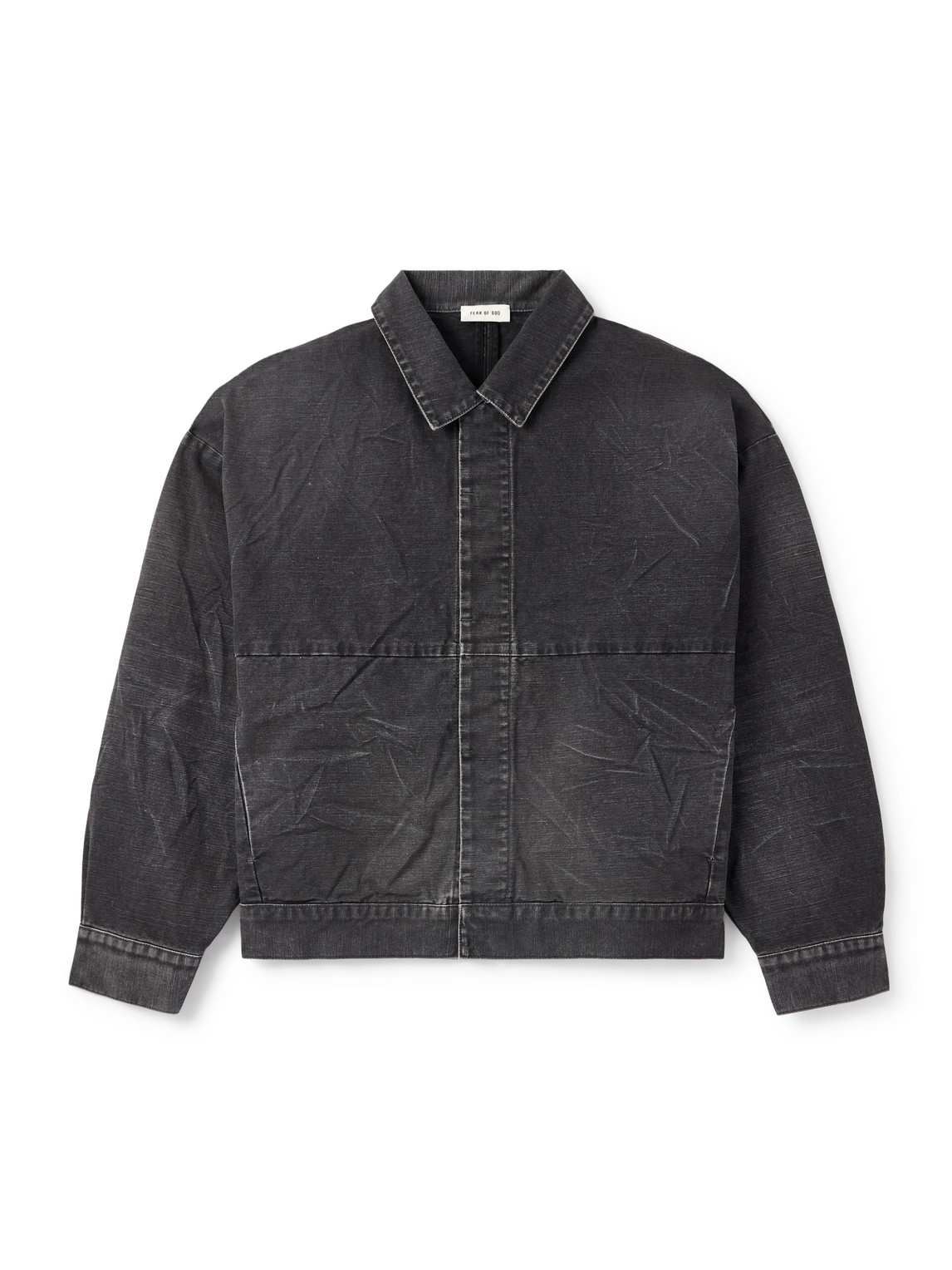 Fear Of God Panelled Crinkled Cotton-canvas Jacket In Black