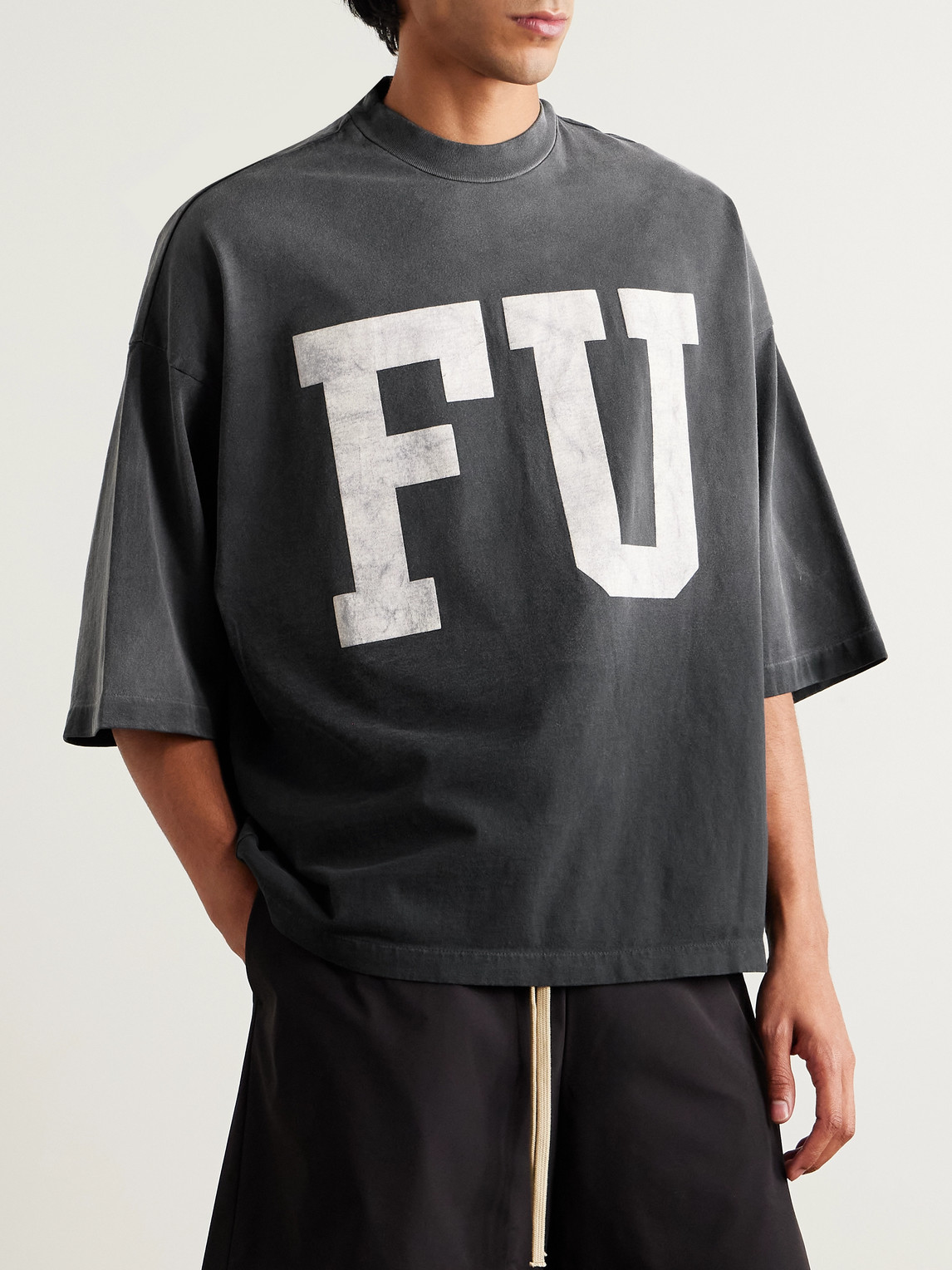 Fear Of God Mens Black Fu Educate Relaxed-fit Cotton-jersey T-shirt In Black