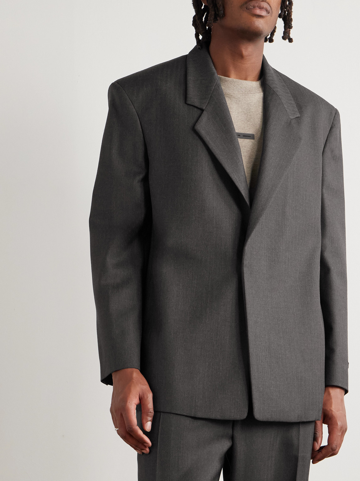 Fear Of God Wool Double-breasted Blazer In Black