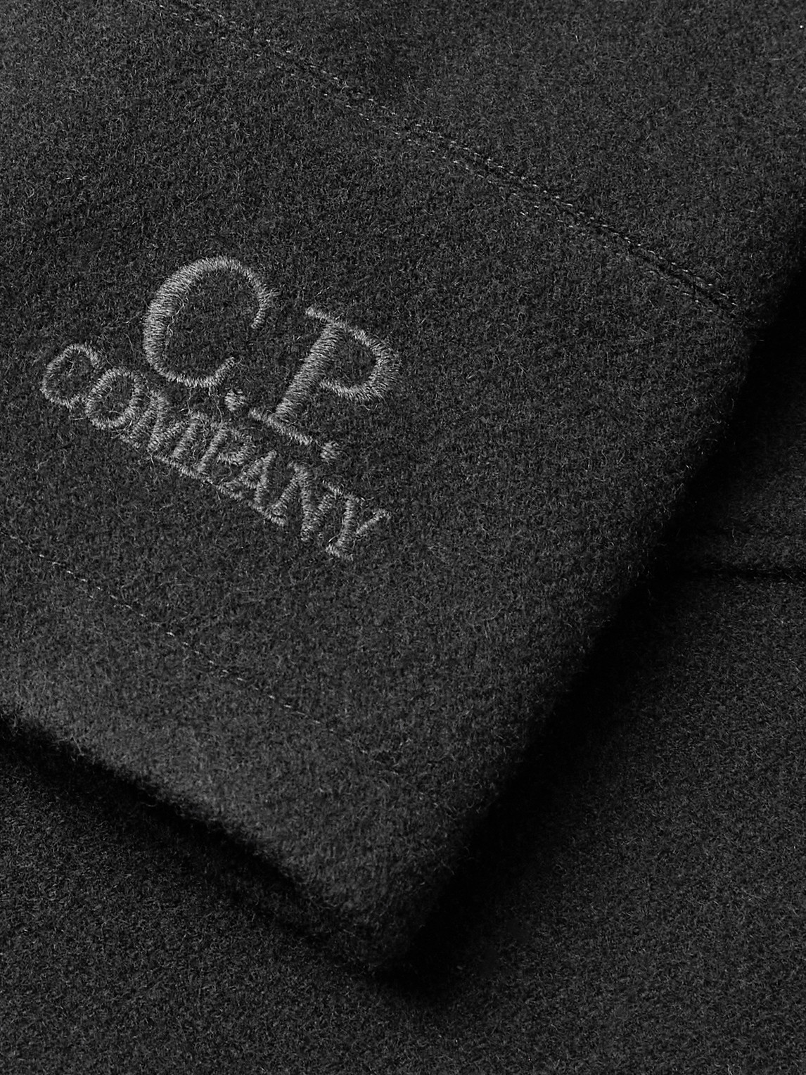 C.p. Company Double-breasted Structured Jacket With Wide Lapels In Black