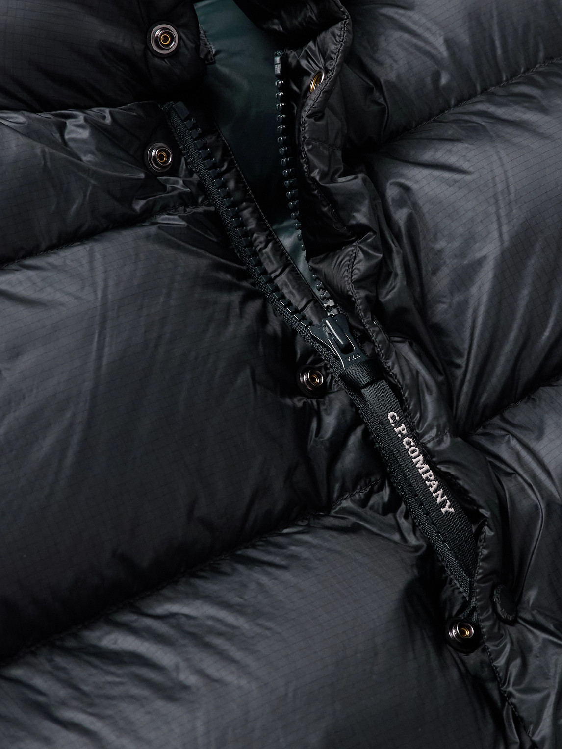 C.p. Company Quilted Ripstop Down Gilet In Black