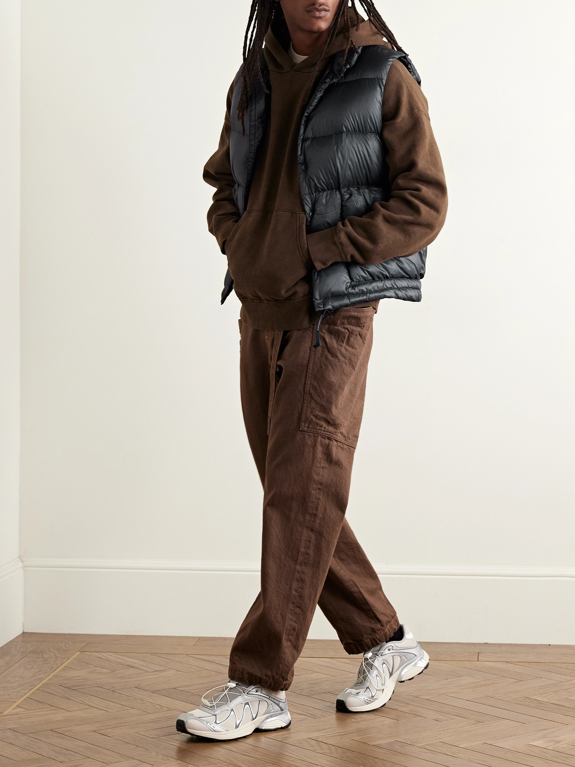 C.p. Company Quilted Ripstop Down Gilet In Black