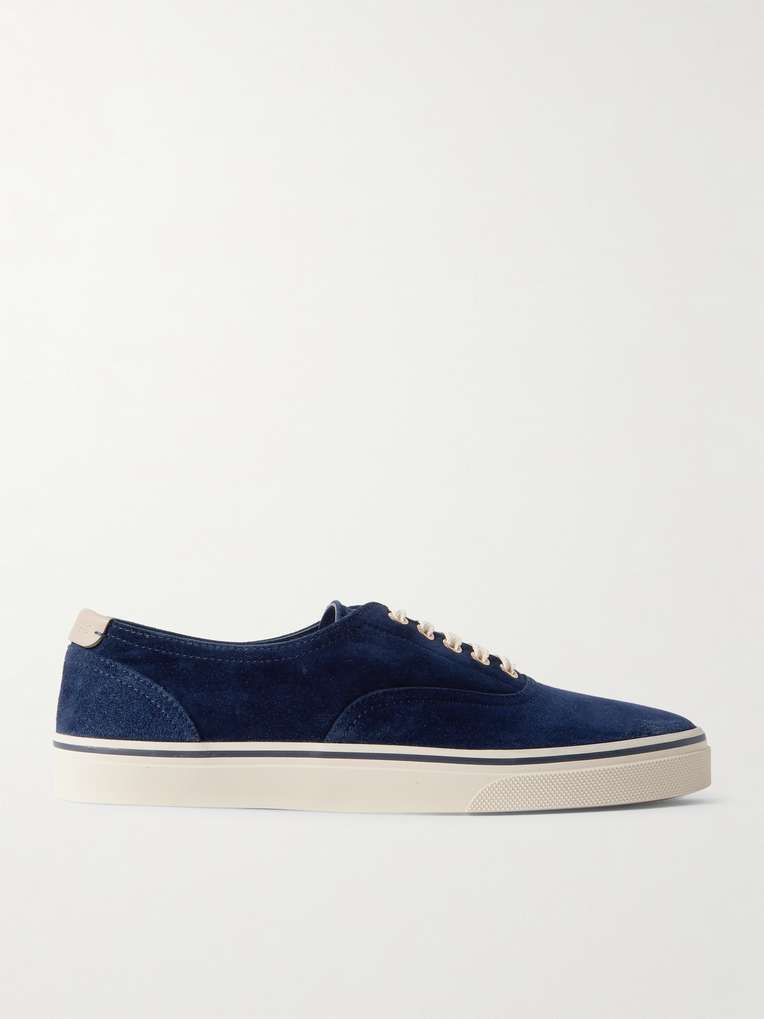 Brunello Cucinelli — Leather-Trimmed Suede Sneakers