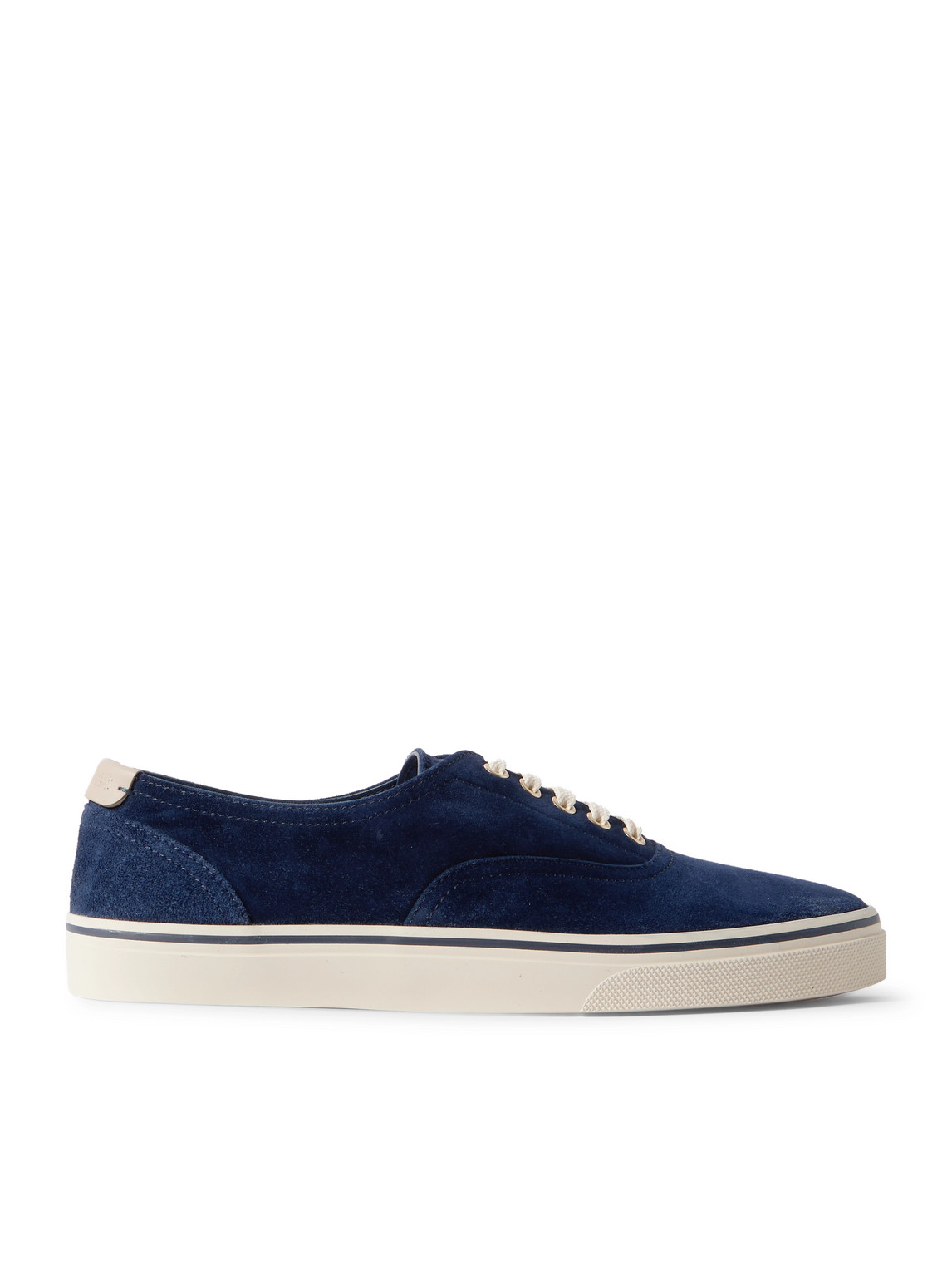 Brunello Cucinelli Leather-trimmed Suede Sneakers In Blue