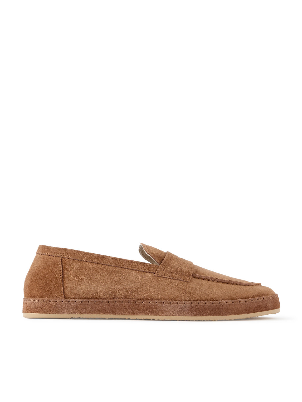 Brunello Cucinelli Washed-suede Penny Loafers