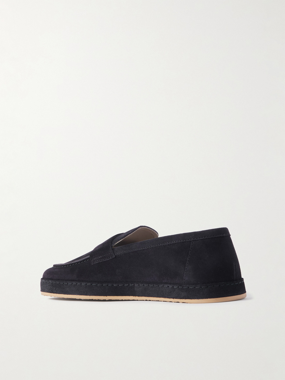 Brunello Cucinelli Washed-suede Penny Loafers In Blue