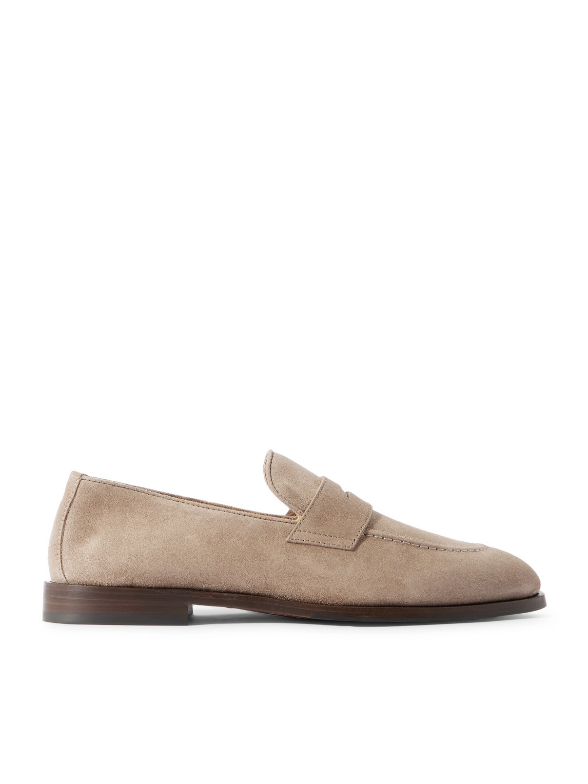 Brunello Cucinelli – Flex Suede Penny Loafers