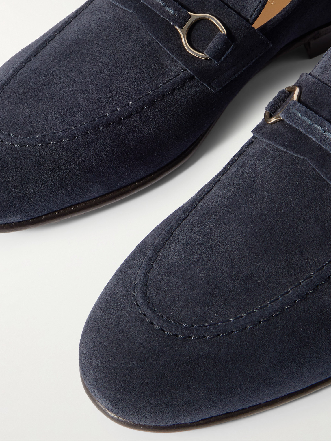 Brunello Cucinelli Embellished Suede Loafers In Blue