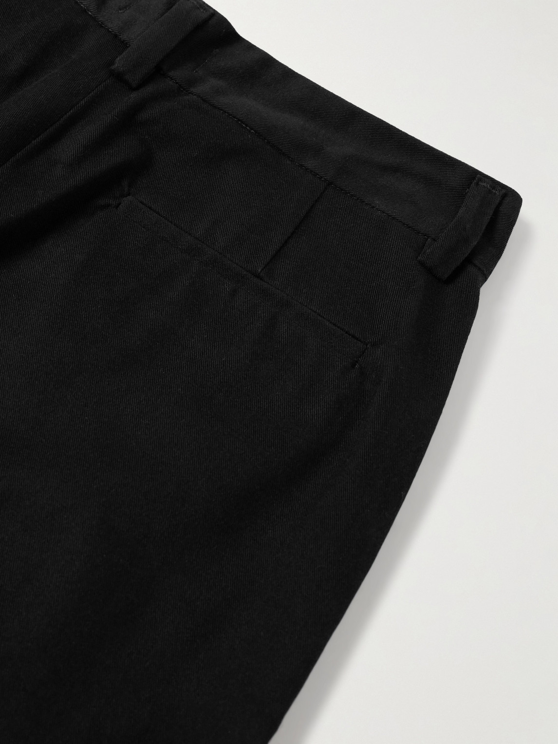 Agolde Slater Straight-leg Pleated Cotton-twill Trousers In Black