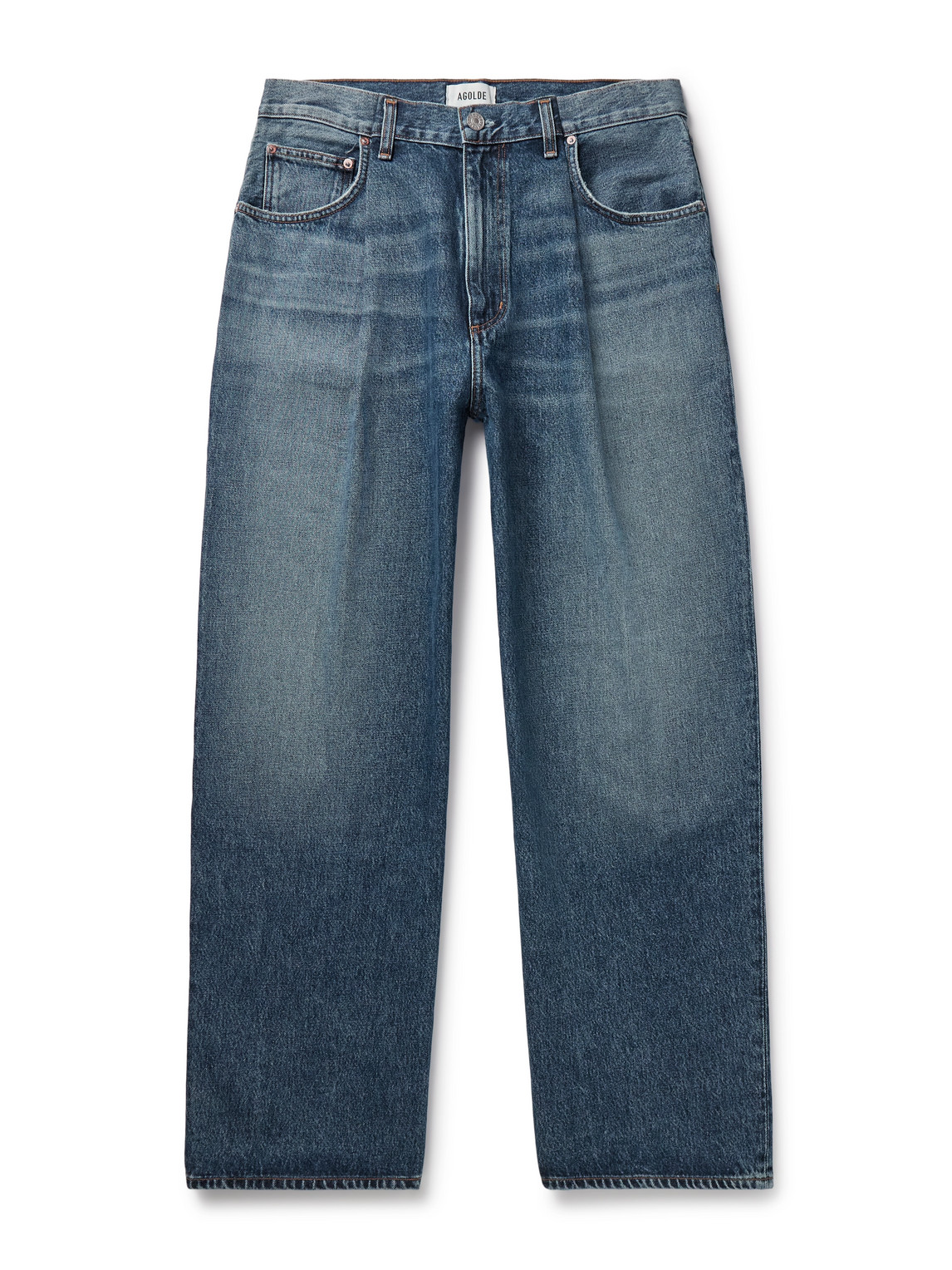 Agolde Benton Wide-leg Pleated Jeans In Blue