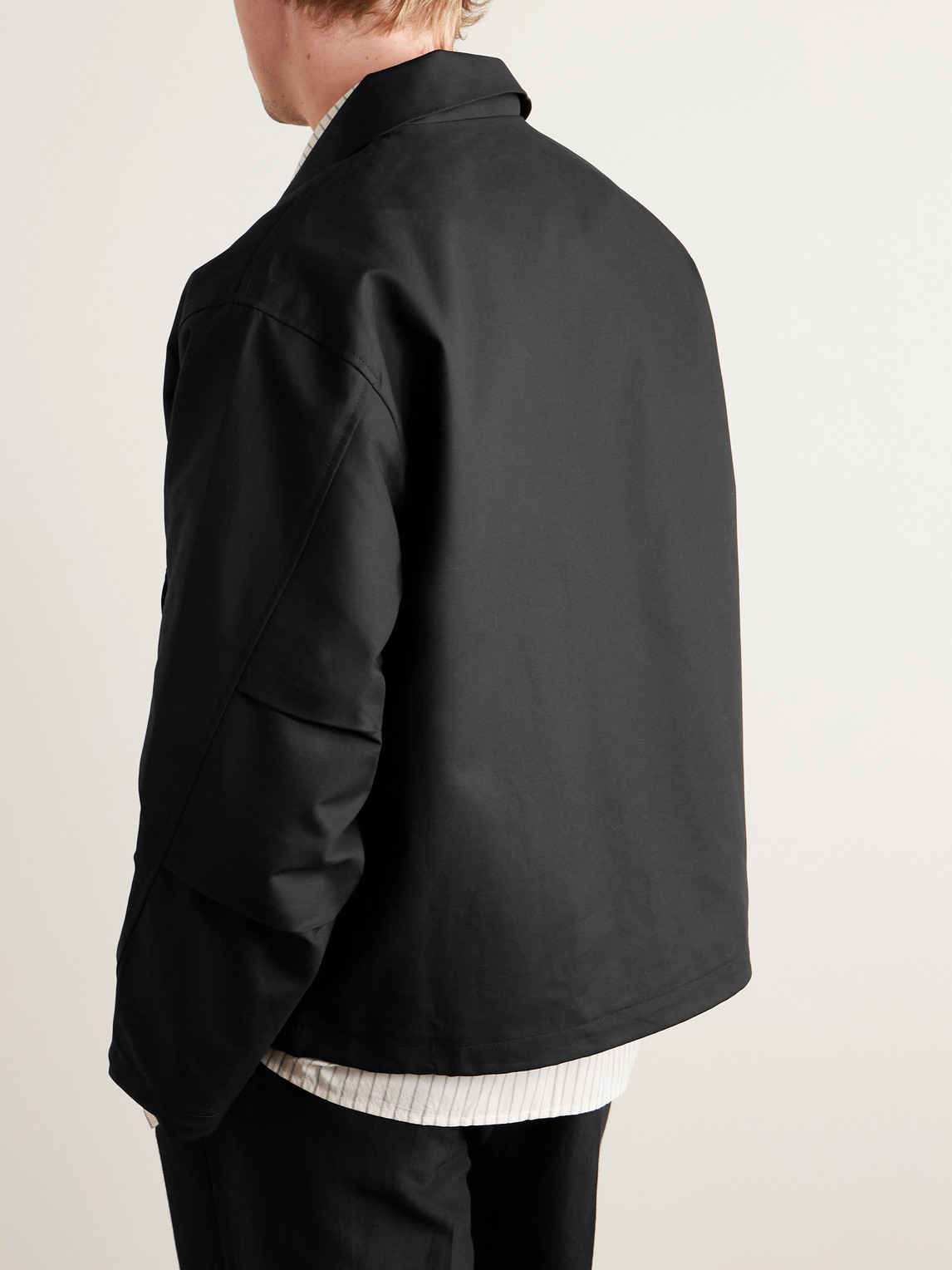 Agolde Laurie Cotton-canvas Bomber Jacket In Black