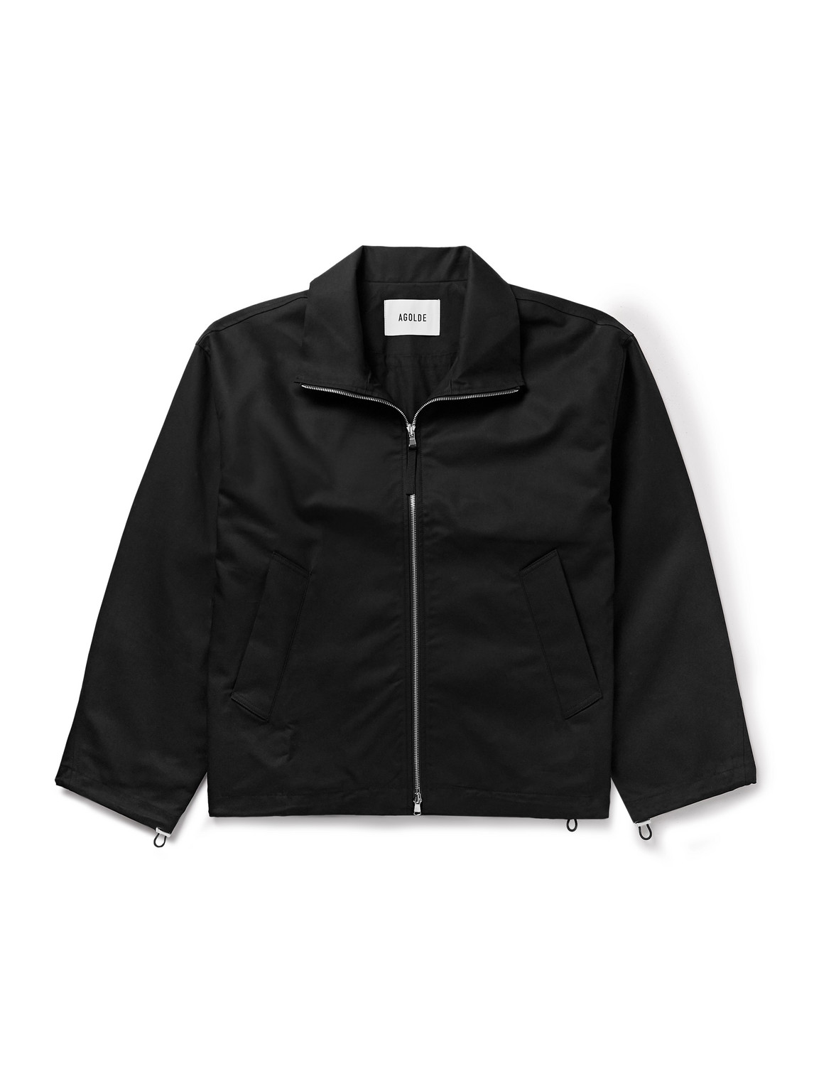 Agolde Laurie Cotton-canvas Bomber Jacket In Black