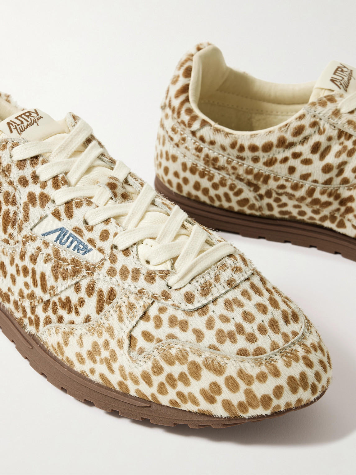 Autry Windspin Cheetah-print Pony Hair Sneakers In Neutral