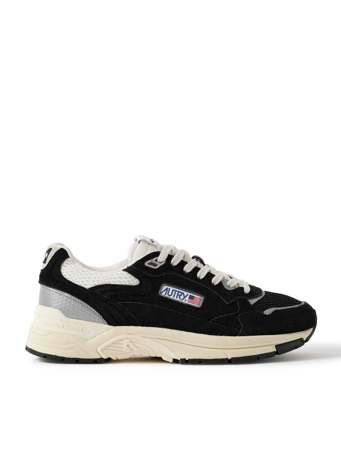 Autry Hyperway Black Low Top Sneakers With Logo Patch On Tongue And Side In Tech Fabric Man