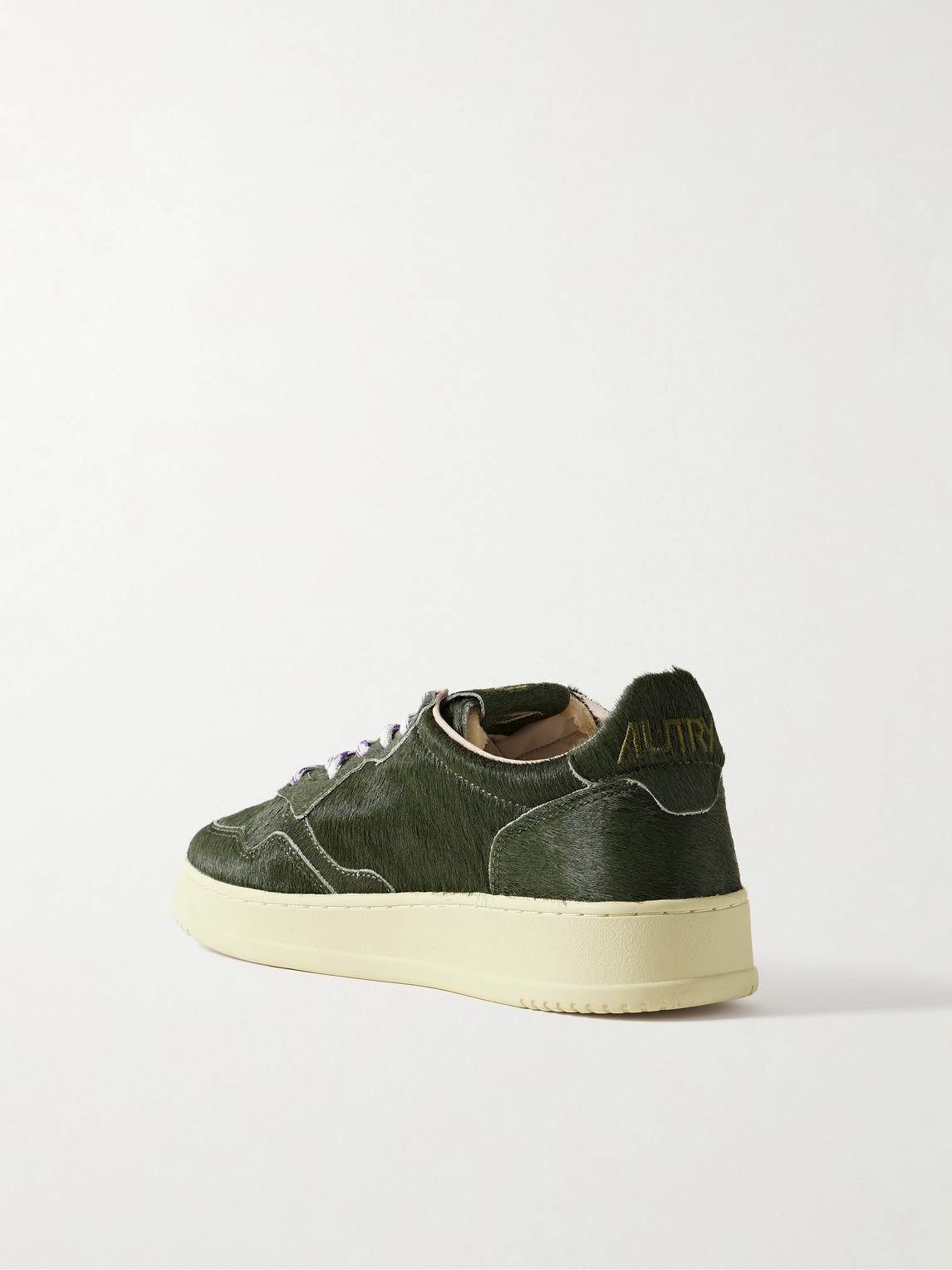 Autry Medalist Pony Hair Sneakers In Green