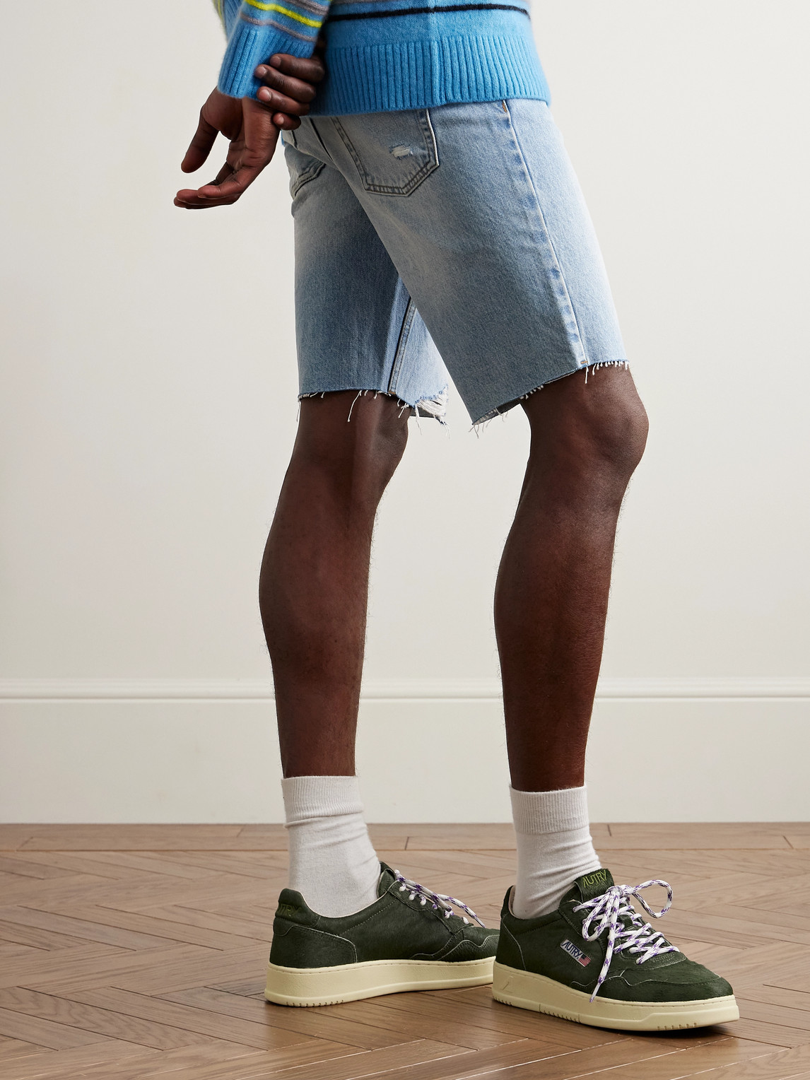 Autry Medalist Pony Hair Sneakers In Green