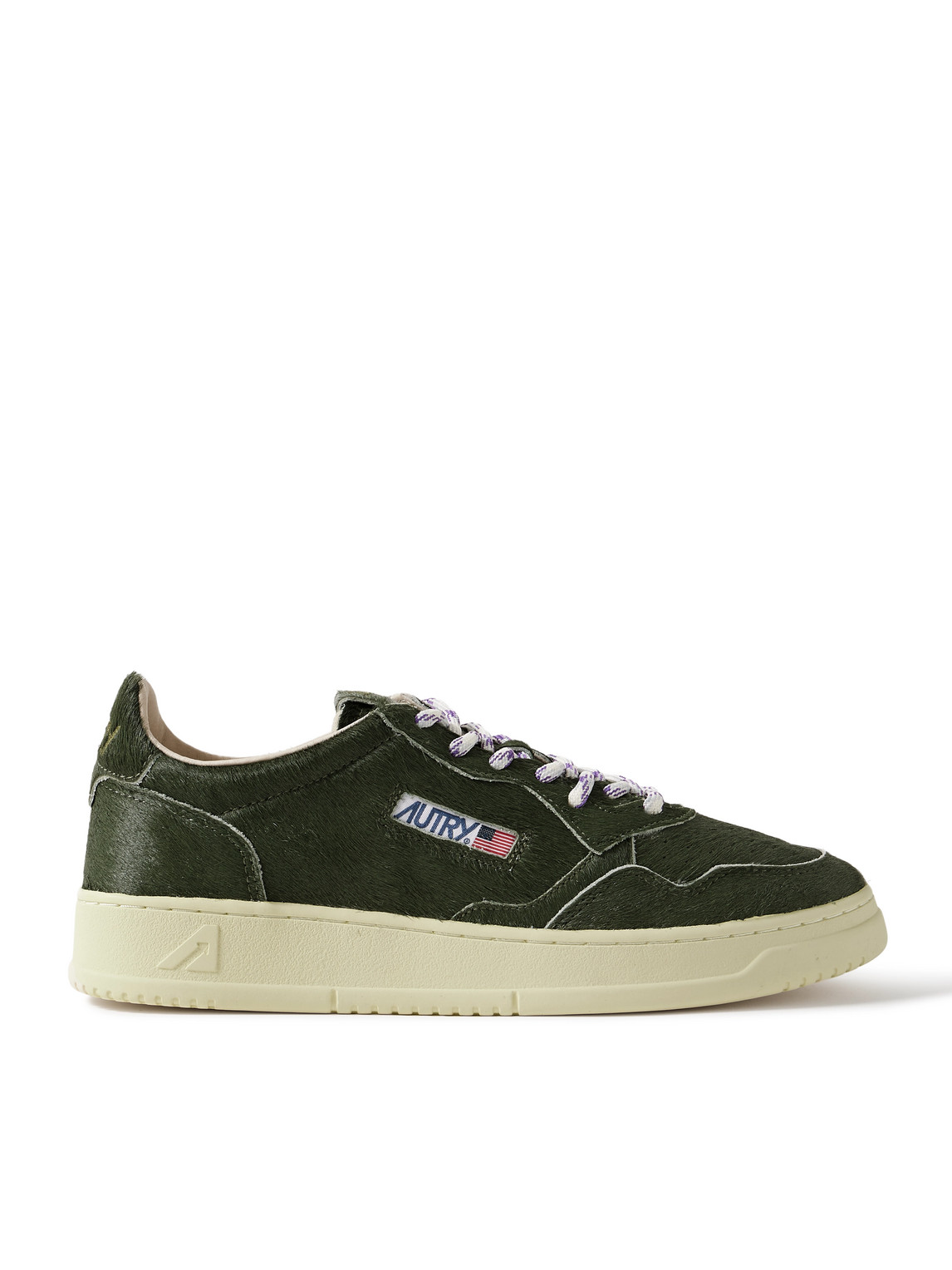 Autry Medalist Pony Hair Sneakers In Green