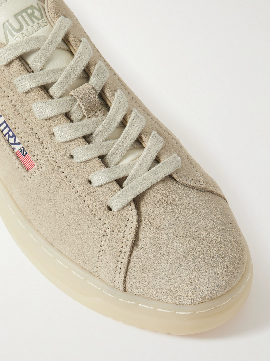 Autry Dallas Low Marshmallow Suede And Papyrus Sneakers