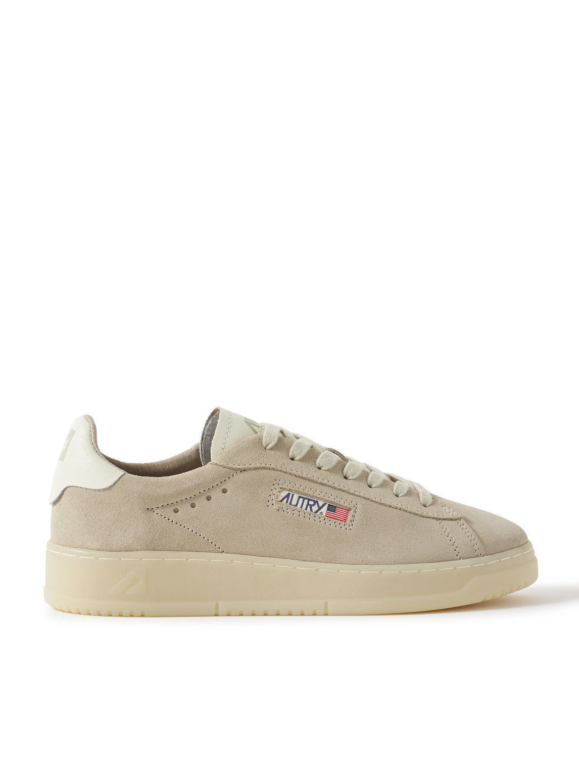 Autry Dallas Low Marshmallow Suede And Papyrus Sneakers