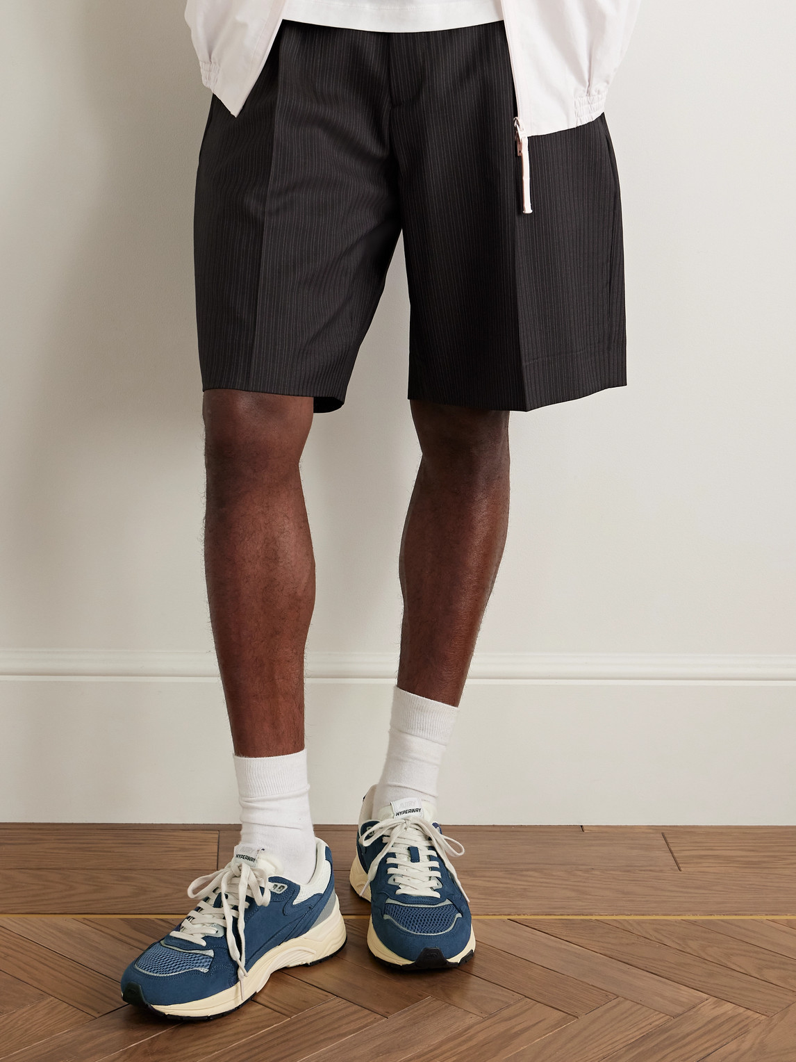 Autry Hyperway Leather-trimmed Suede And Mesh Sneakers In Blue