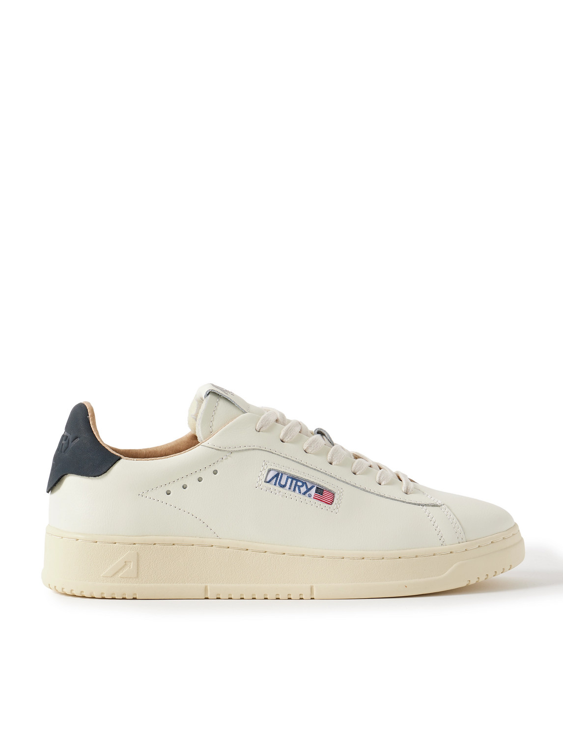 Autry Dallas Nubuck-trimmed Leather Sneakers In White