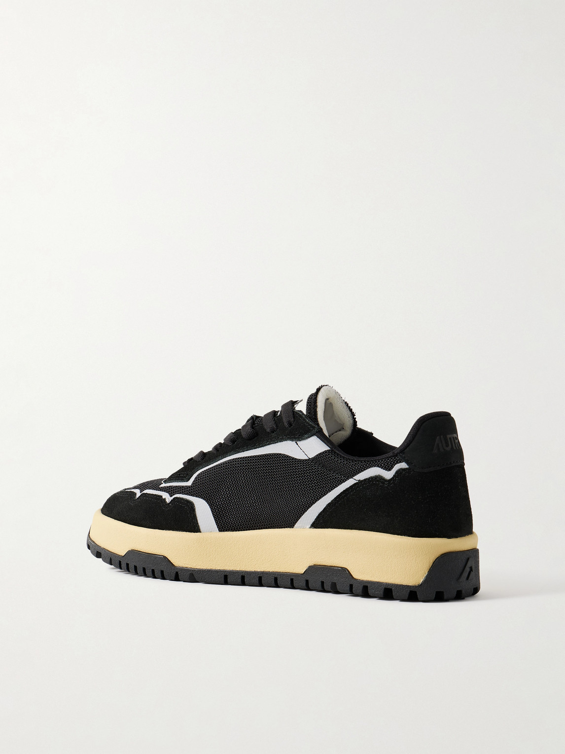 Autry Wildpace Nubuck And Rubber-trimmed Suede And Mesh Sneakers In Black