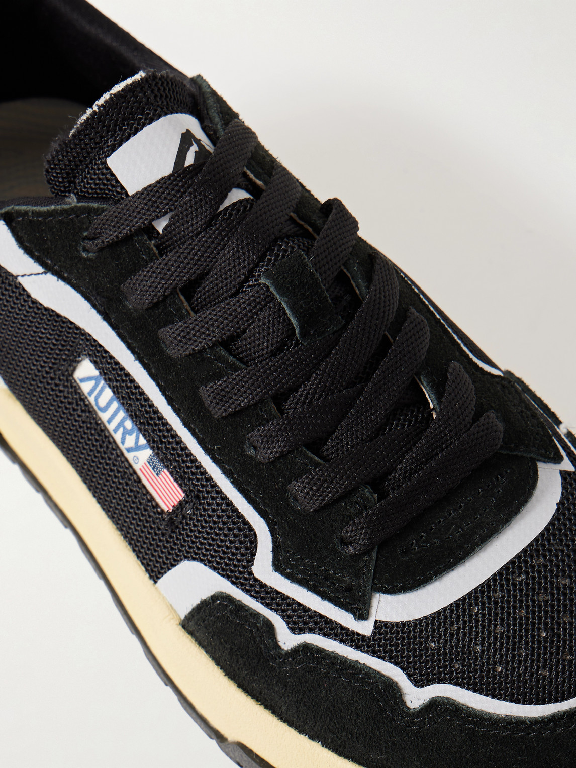 Autry Wildpace Nubuck And Rubber-trimmed Suede And Mesh Sneakers In Black