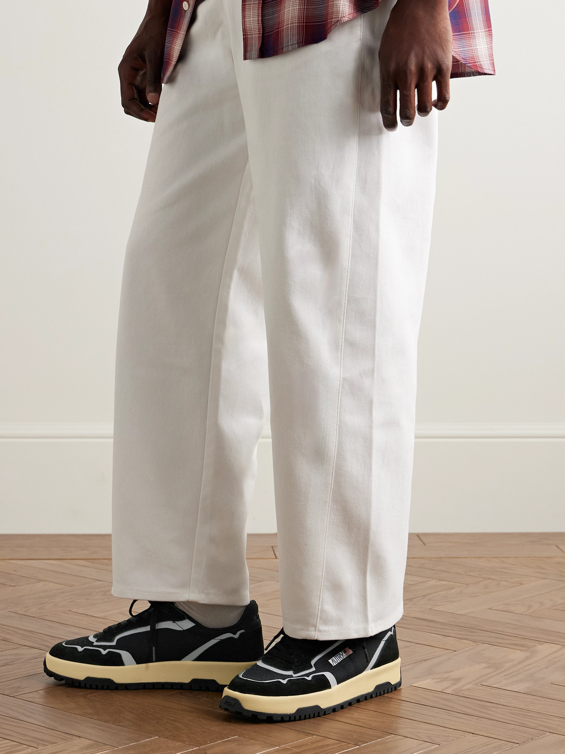 Autry Wildpace Nubuck And Rubber-trimmed Suede And Mesh Sneakers In Black