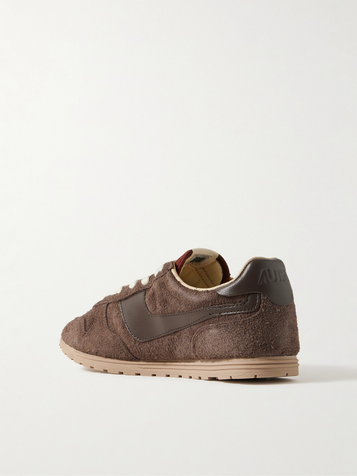 Autry Windspin Low Leather-trimmed Brushed-suede Sneakers In Brown