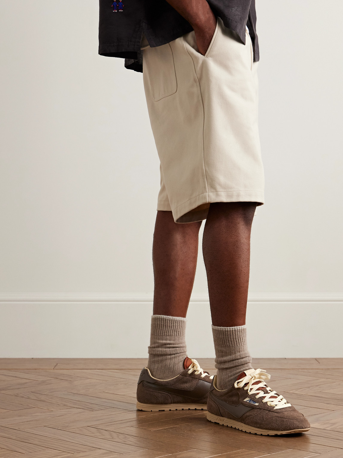 Autry Windspin Low Leather-trimmed Brushed-suede Sneakers In Brown