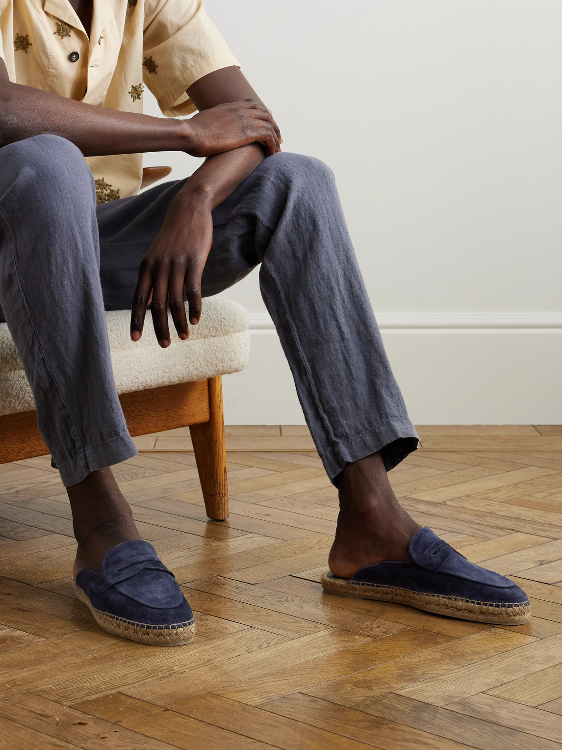 Nando Suede Backless Espadrilles — 2