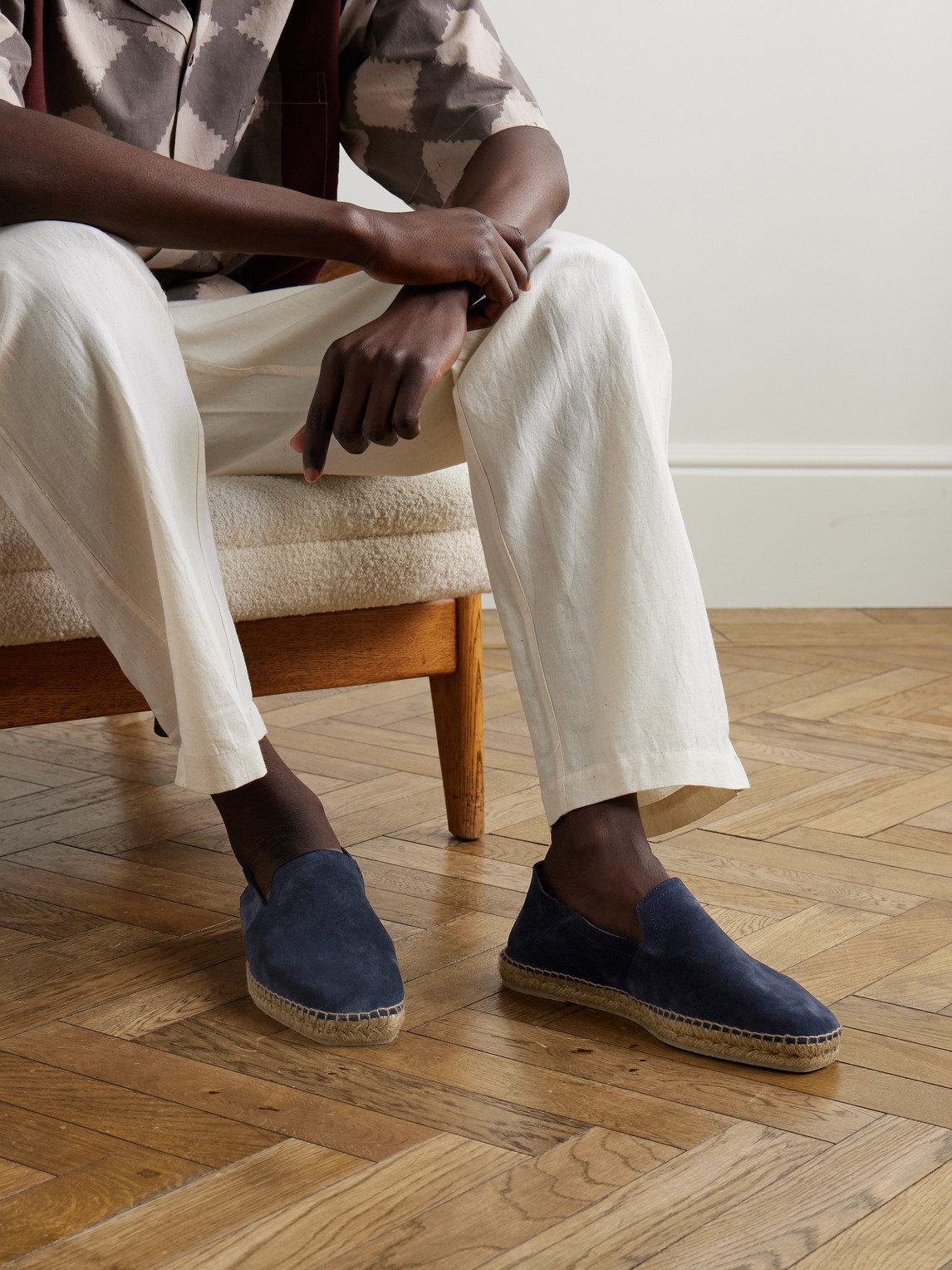 Castaã±er Parker Collapsible-heel Suede Espadrilles In Blue