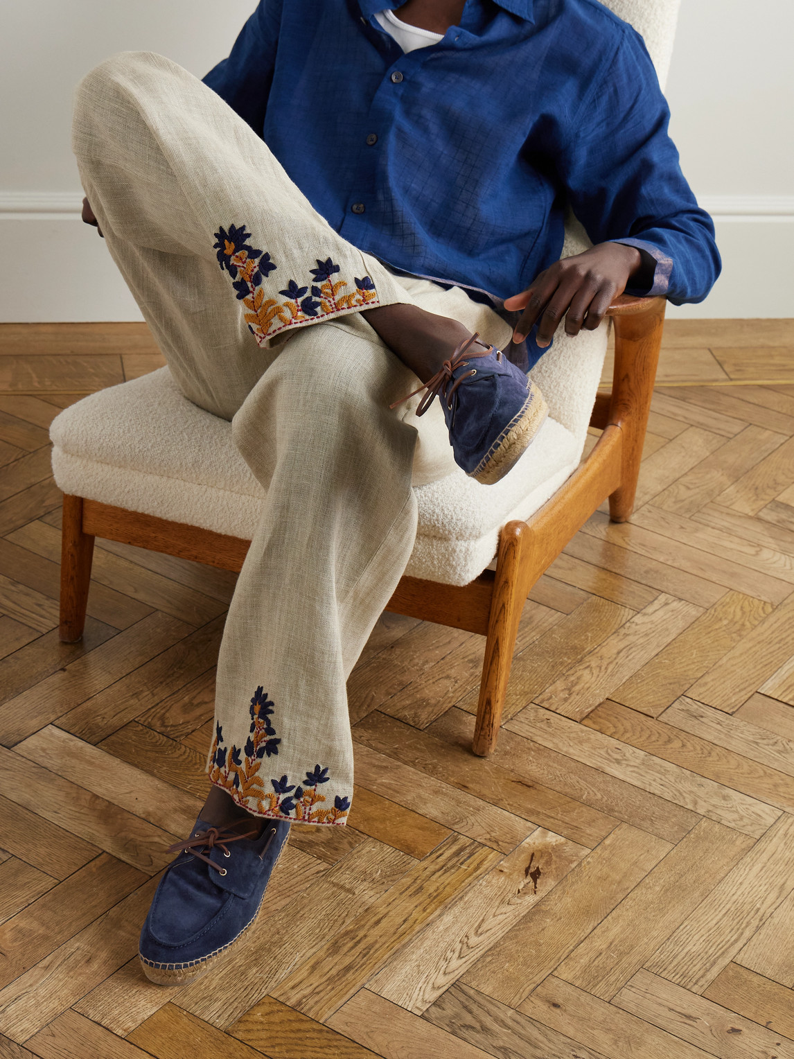 Castaã±er Suede Lace-up Espadrilles In Blue