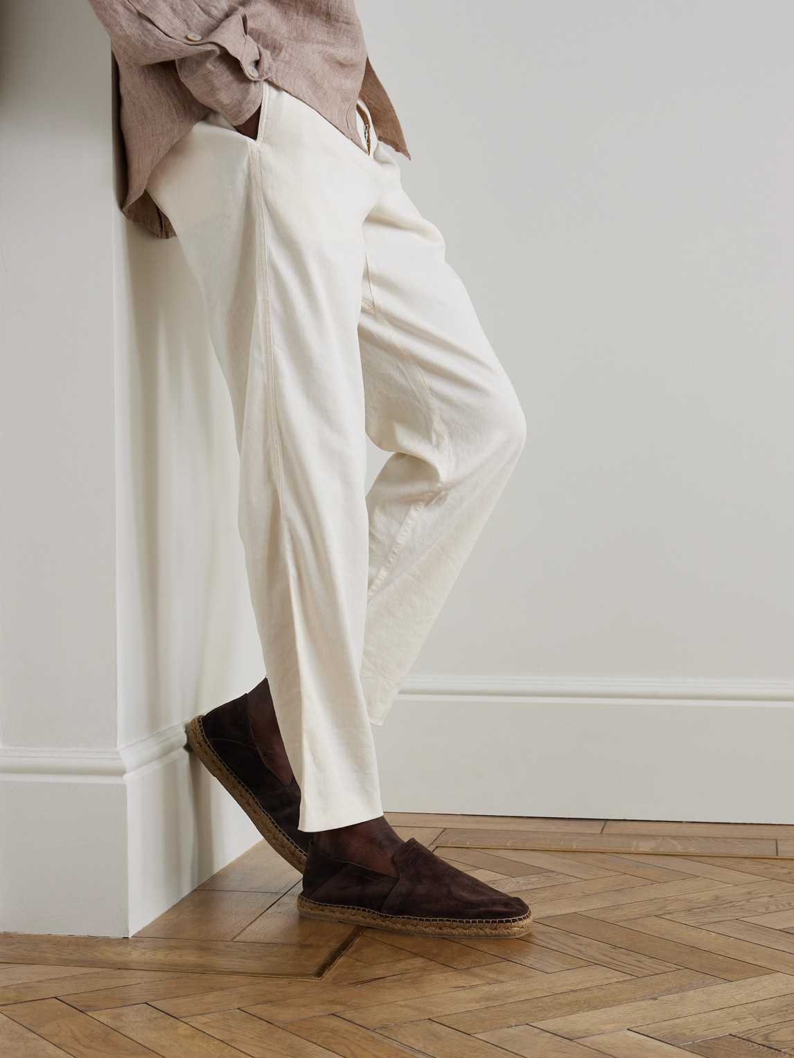 Castaã±er Parker Collapsible-heel Suede Loafers In Brown
