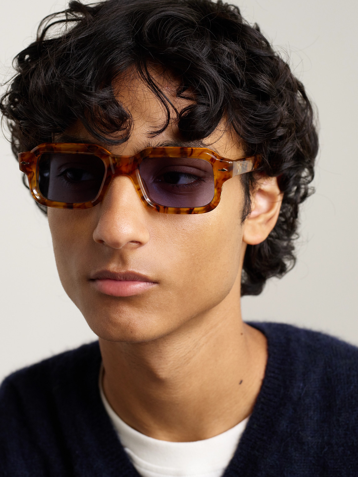 Jacques Marie Mage Sandro Rectangular-frame Tortoiseshell Acetate Sunglasses In Brown