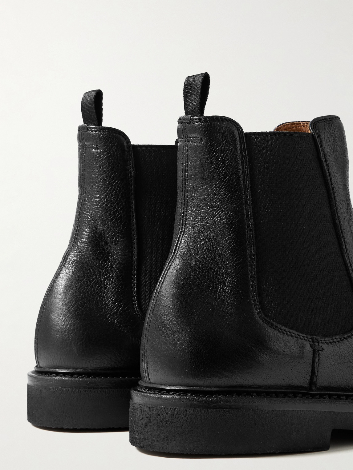 Officine Creative Hopkins Flexi 204 Glossed Full-grain Leather Chelsea Boots In Black