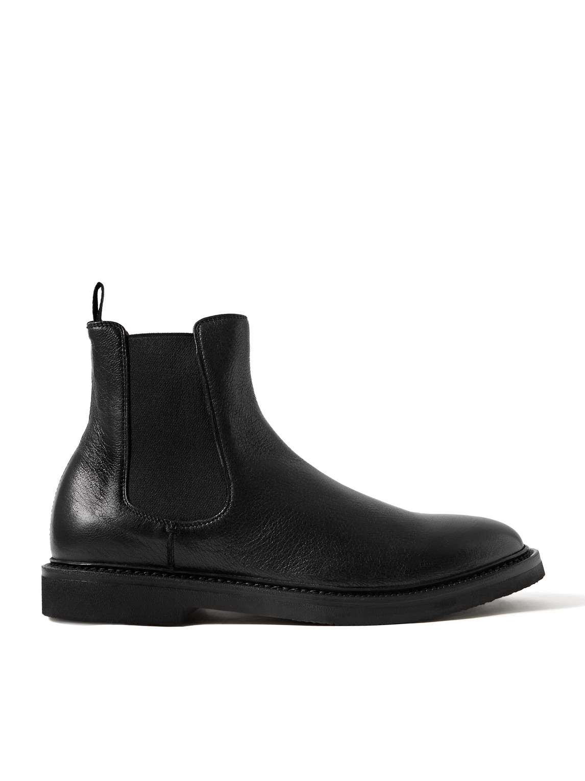 Officine Creative Hopkins Flexi 204 Glossed Full-grain Leather Chelsea Boots In Black