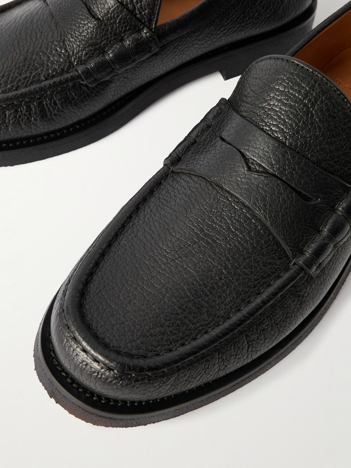 Officine Creative Balfron Flexi 001 Full-grain Leather Penny Loafers In Black