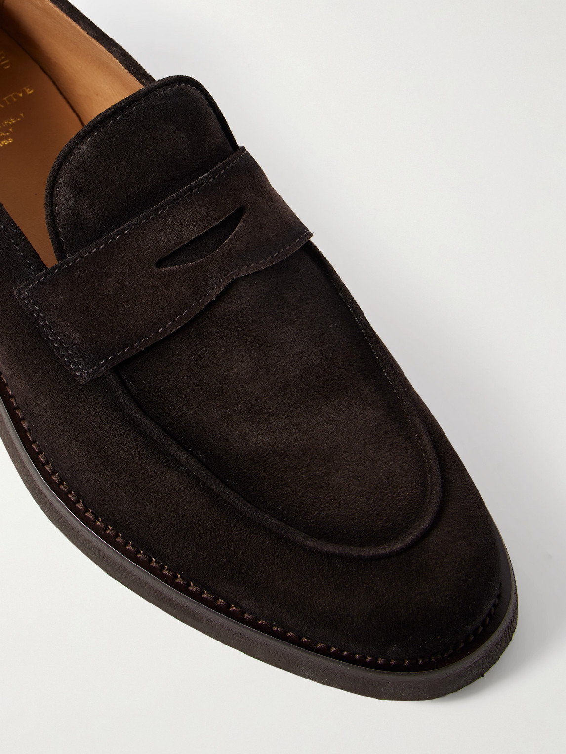 Officine Creative Opera 001 Suede Penny Loafers In Brown