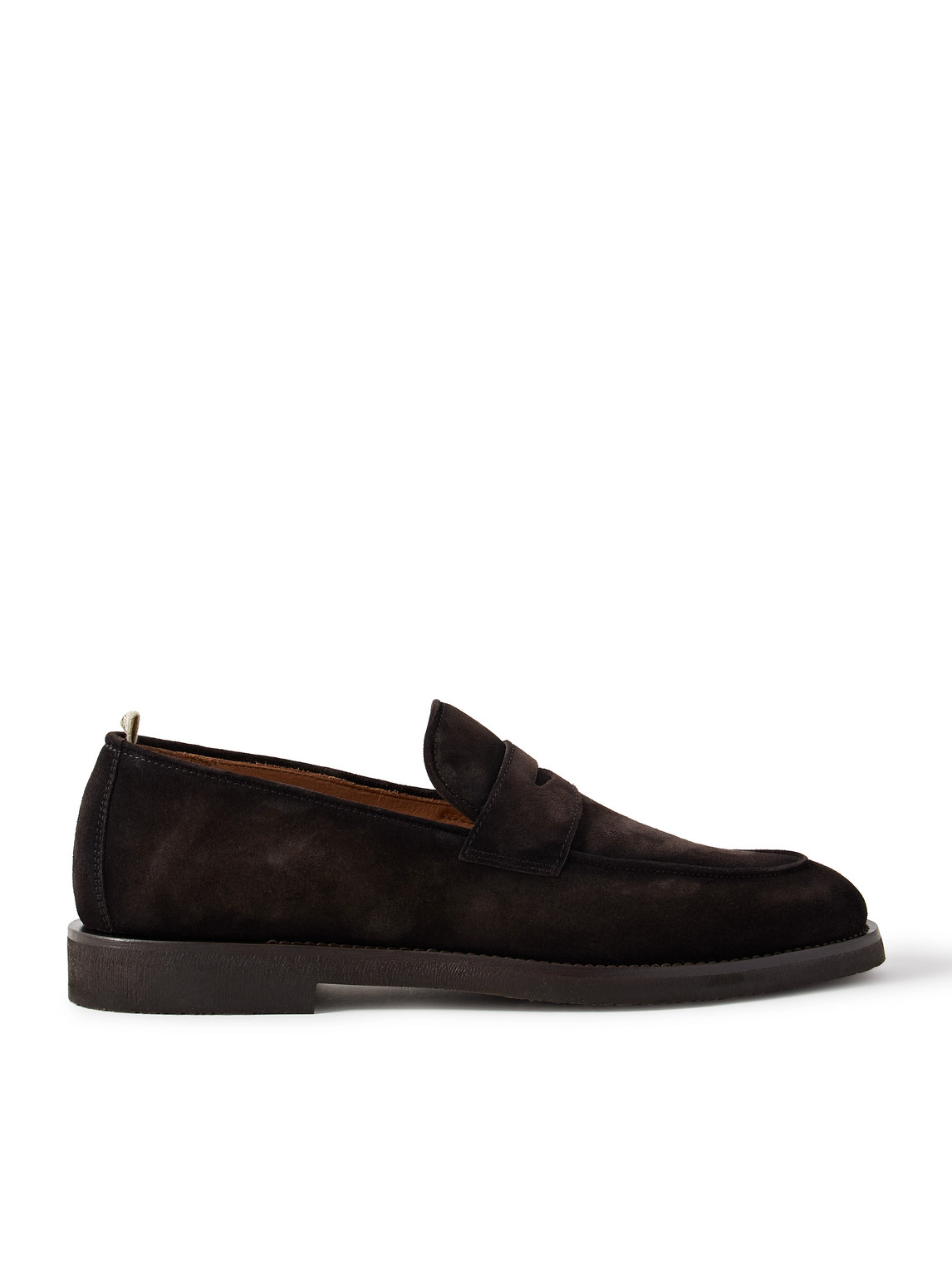 Officine Creative Opera 001 Suede Penny Loafers In Brown